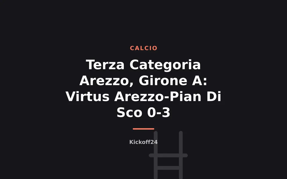Terza Categoria Arezzo, Girone A: Virtus Arezzo-Pian Di Sco 0-3