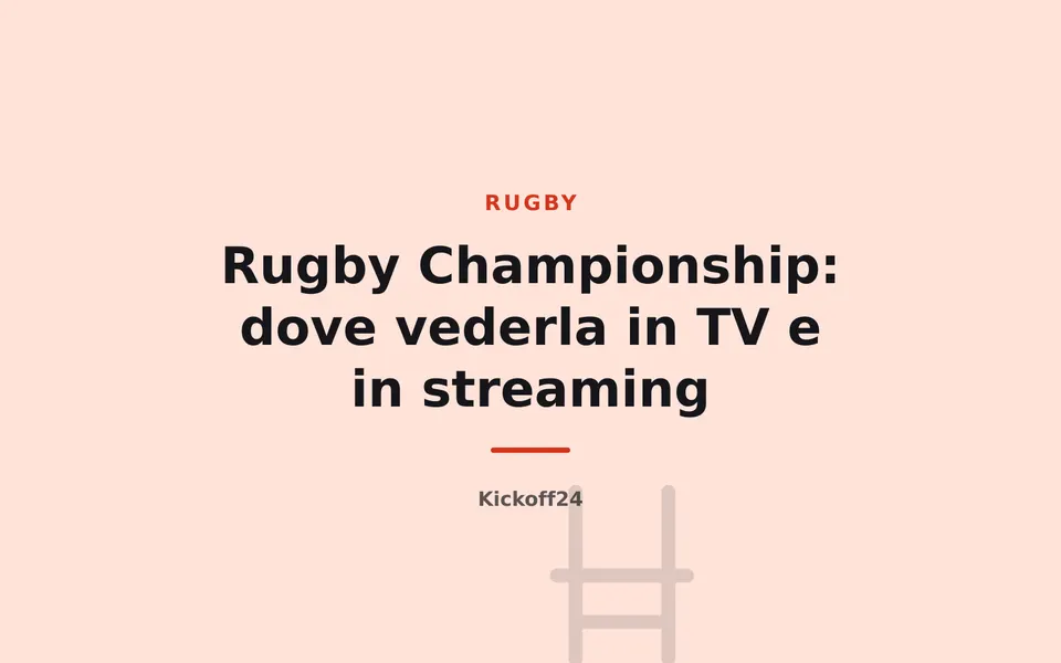 Rugby Championship: dove vederla in TV e in streaming