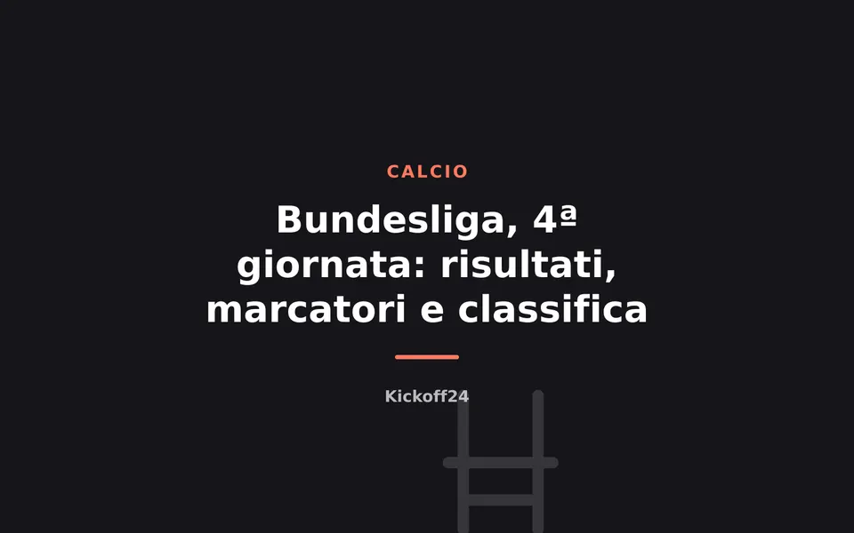 Bundesliga, 4ª giornata: risultati, marcatori e classifica