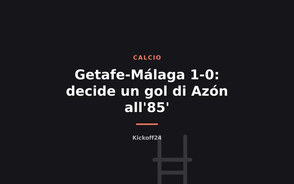 Getafe-Málaga 1-0: decide un gol di Azón all'85'