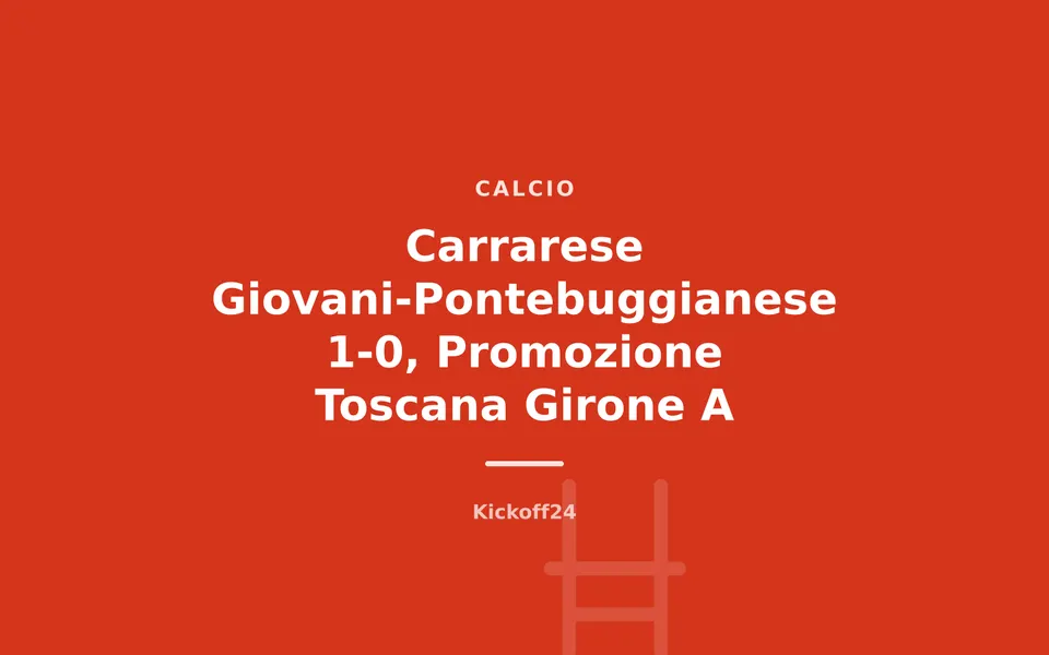 Carrarese Giovani-Pontebuggianese 1-0, Promozione Toscana Girone A