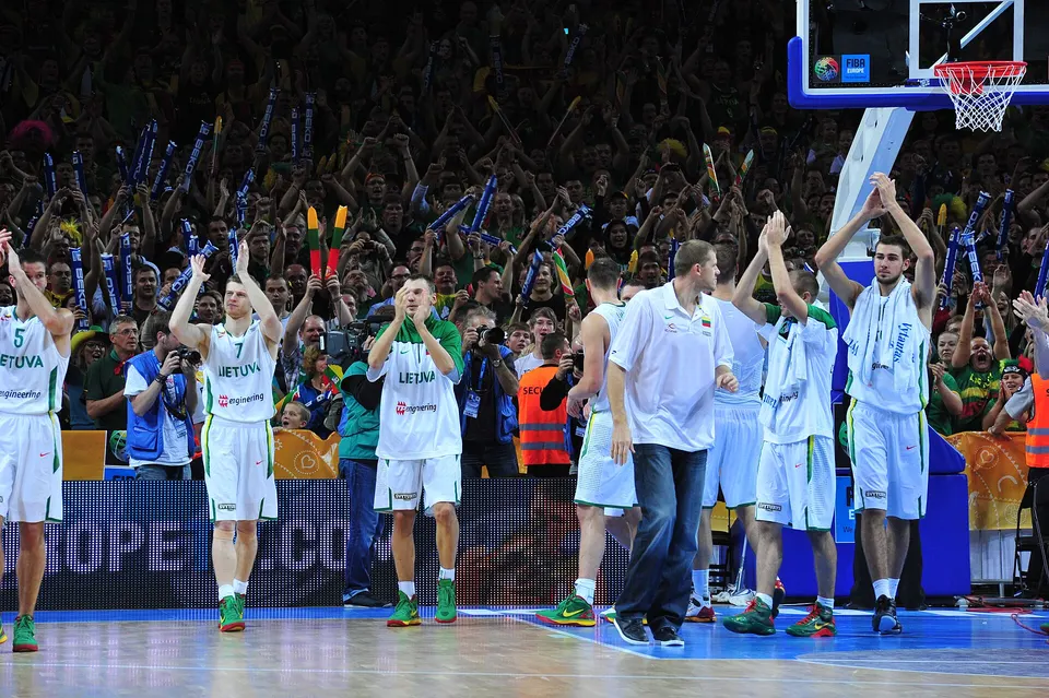 Lithuania men's national basketball team after a game in 2011