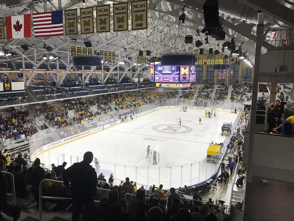 Yost Ice Arena, Michigan Ice Hockey Game During Intermission