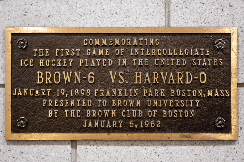 First game of intercollegiate ice hockey plaque