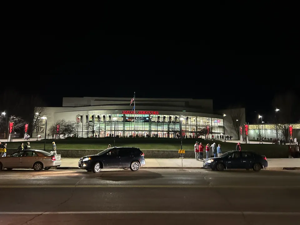 Kohl Center night exterior after men's ice hockey game between Michigan State Spartans and Wisconsin Badgers on December 7, 2024 IMG 0752