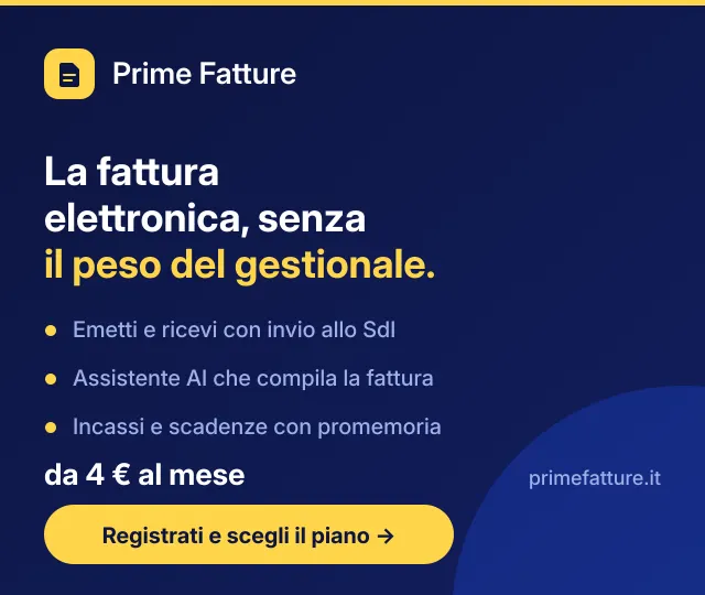 Prime Fatture — fatturazione elettronica per professionisti e piccole imprese, da 4 € al mese