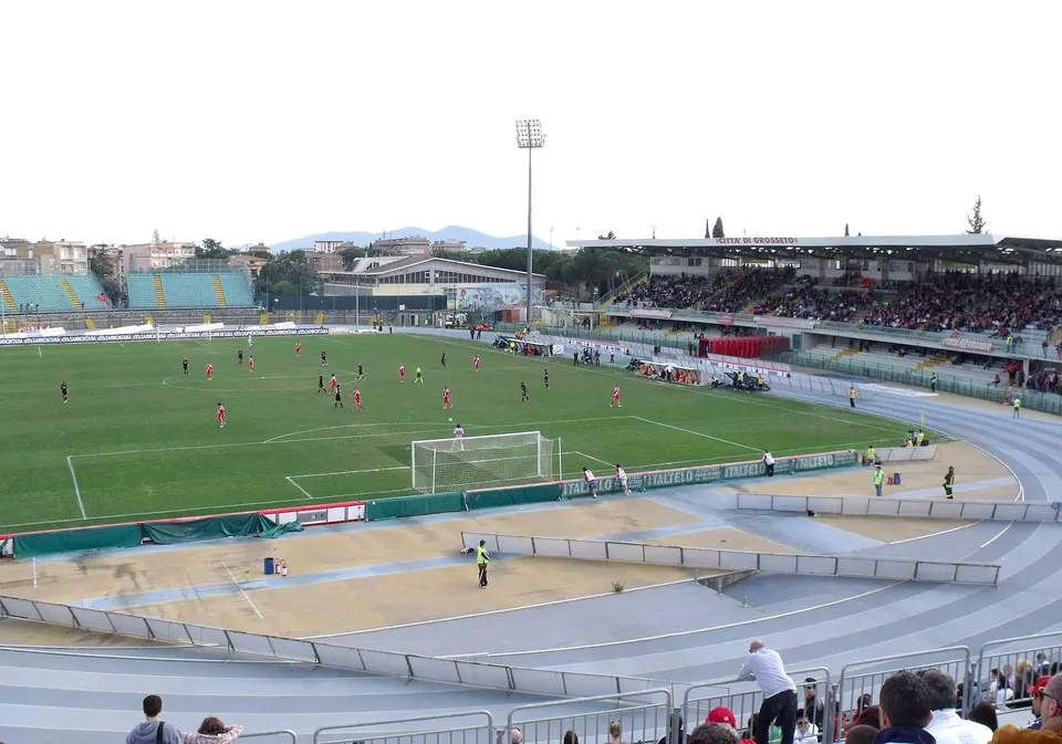 Stadio Carlo Zecchini di Grosseto visto dalla Curva Nord